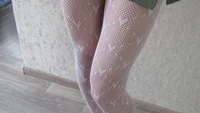 Crossdresser cums through white sexy tights - Image # 5