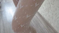 Crossdresser cums through white sexy tights - Image # 6