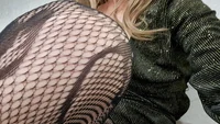 Slutty crossdresser cums through black sexy tights - Image # 3